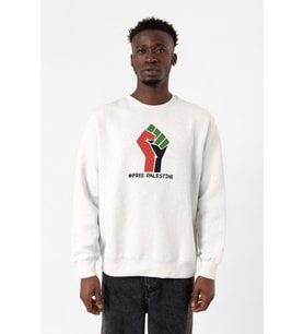 Hand Free Palestine Beyaz Erkek 2ip Sweatshirt