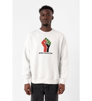 Hand Free Palestine Beyaz Erkek 2ip Sweatshirt