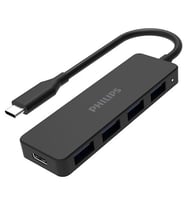 Philips SWR1603G/93 Siyah 20 Cm Kablolu Type-C To 4xUSB 3.0 Çoklayıcı