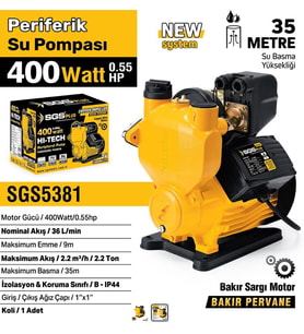 SGS PERİFERİK SU POMPASI 400 WATT 0.55 HP SGS5381