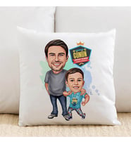 Kişiye Özel En Yakın Arkadaşım Babam Karikatürlü Yastık