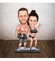 KİŞİYE ÖZEL KARİKATÜR sporcu çift BİBLOSU