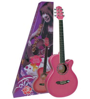Valencia Gypsy Rose GRA1KCPK Akustik Gitar Seti (Pembe)  Küçük Gövde - Rahat Klavye - Kılıf Dahil
