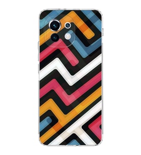 Xiaomi  Mi 11  Kamera Korumalı Kapak Labirent Grafiti Tasarımlı Şeffaf  Kılıf