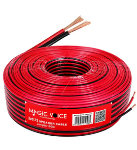 Magicvoice MV-29558 2x0.75mm Siyah Kırmızı 100 Metre CCA Hoparlör Ses Kablosu