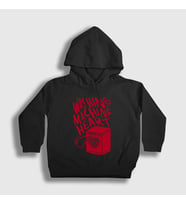 Presmono Unisex Çocuk Beyaz Washing Machine Heart Mitski Kapüşonlu Sweatshirt 545759tt (Siyah)
