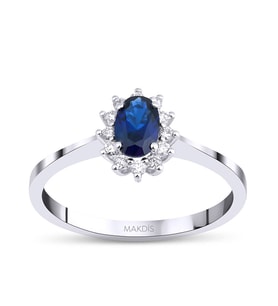 0.80 Karat Safir Pırlanta Yüzük