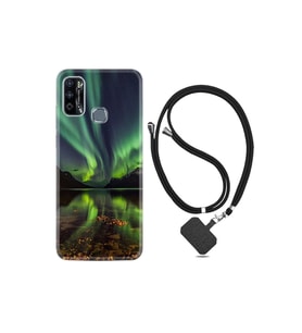 Infinix Hot 9 Play Kılıf Desenli Silikon Boyun Askılı Kuzey Işıkları 1327