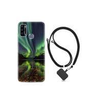 Infinix Hot 9 Play Kılıf Desenli Silikon Boyun Askılı Kuzey Işıkları 1327