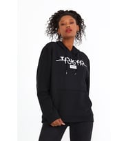 Süperlife Kadın Kapşonlu Regular Fit Tokya Baskılı İnce Sweatshirt SPR22SWK164 (Siyah)