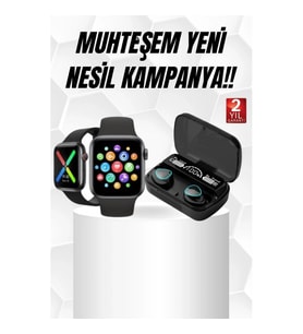 Mey İthalat® Kaliteli Akıllı Saat ve Kaliteli Bluetooth Kulaklık ANC Özelliği Uzun Pil Ömrü