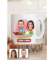 Sevgiliye Hediye Yaz Temalı Karikatürlü Beyaz Kupa Bardak