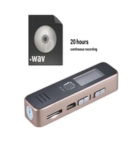 32 GB Dahili Hafızalı Dijital Ekranlı Ses Kaydedici Kulaklıklı Mini Gazeteci Röportaj Ses Kayıt Cihazı (Altın / Dore)