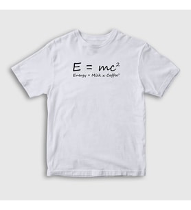 Presmono Unisex Çocuk Beyaz Energy Milk Coffee Science Albert Einstein T-Shirt 332652tt (Beyaz)