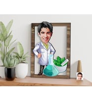 BK Gift Kişiye Özel Erkek Eczacı Karikatürlü 3D Ahşap Tablo, Sevgiliye Hediye, Arkadaşa Hediye, Yıl Dönümü Hediyesi, Doğum Günü Hediyesi-1