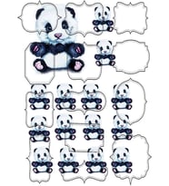 Yenilebilir Şeker Kağıt Panda Temalı Pasta Süsleme