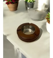 Ahşap Kahve Rengi İçi Çelik Dekoratif Küllük