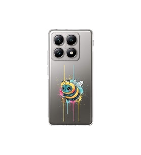 Xiaomi Mi 14T ile uyumlu Splash arı tasarımlı şeffaf silikon kılıf
