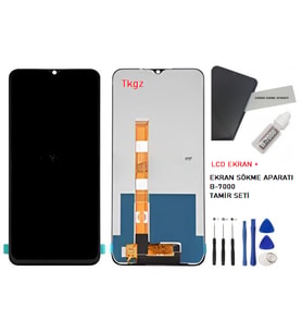 Oppo Realme C15 Uyumlu Lcd Ekran Dokunmatik Servis + B-7000 + TAMİR SETİ