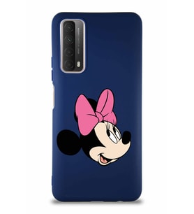 Huawei Y7A Soft Premier Kapak Minnie Mouse-A Tasarımlı Silikon Kılıf - Lacivert (Şeffaf)