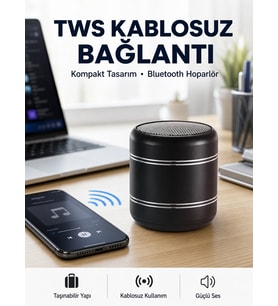 Taşınabilir Silindir Tasarım 5.0 Hoparlör Yüksek Bas Performanslı Yeni Nesil