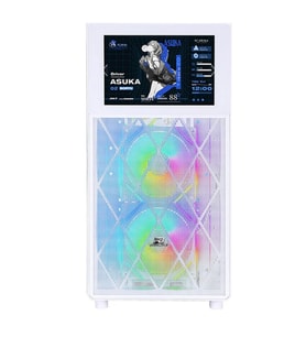 POWERBOOST PB-P4367BW 3-RGB Fanlı LCD Ekranlı Gaming Mid-Tower PC Kasası Beyaz