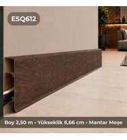 Esquero Kablo Kanallı PVC Süpürgelik 250 cm, Açılabilir Kapaklı, Mantar Meşe, ESQ612
