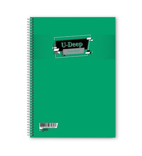 Düz Çizgisiz 60 Yaprak Spiralli Defter A4 Boy Plastik Kapak (1 Adet ) (Yeşil)