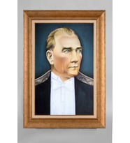 Çerçeveli Paspartulu Atatürk Tablo a336 (Gold)