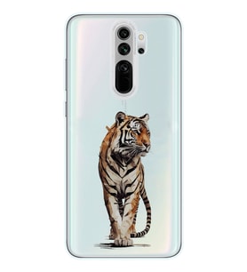 Xiaomi Redmi Note 8 PRO Uyumlu Kaplan Tasarımlı Şeffaf Telefon Kılıfı