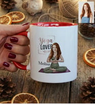 Kişiye Özel Karikatürlü Yoga Lover Motivasyon Kupa Bardak Doğum Günü Hediyesi