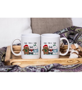 Wee Bears & Arkadaş Tasarımlı Kişiye Özel İkili Kupa Seti