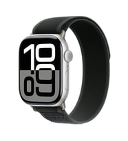Apple Watch 7 45mm Uyumlu Kordon Trail Loop Hasır Yumuşak Kumaş Zore KRD-77 Kayış (Siyah-Gri)