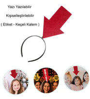 Kişiselleştirilebilir Ok Taç – Üzerine Yazı Yazılabilen Parti Tacı Kırmızı Renk (5343)