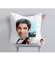 BK Gift Kişiye Özel Godfather Baba Karikatürlü Beyaz Yastık-3