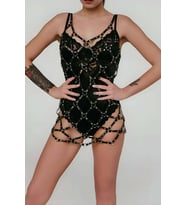Mulvxbrf Brf02 Deri Harness Elbise, Şık Deri Elbise - Brf1255 (Mulvix)