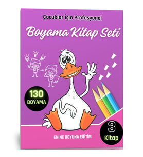 Çocuklar İçin Profesyonel Boyama Kitap Seti (3 Kitap)