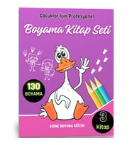 Çocuklar İçin Profesyonel Boyama Kitap Seti (3 Kitap)