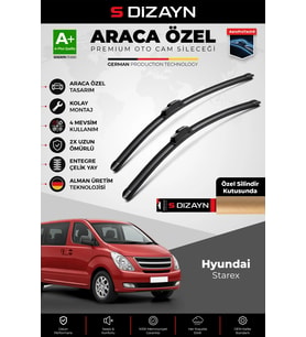 S-Dizayn Hyundai Starex Ön Cam Silecek Seti 2007-2012 Premium Araca Özel 60-50 Cm A+ Kalite
