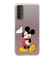 Huawei P Smart 2019  Kamera korumalı Kapak Mickey Mouse Tasarımlı  Şeffaf Kılıf