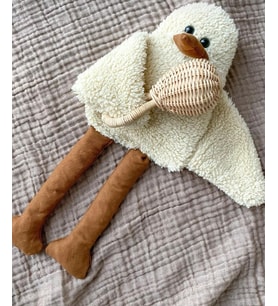Ördek Duffy, Çocuk Bebek Uyku Arkadaşı - Peluş Ördek, Uzun Bacak Kuş (Bej)