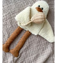 Ördek Duffy, Çocuk Bebek Uyku Arkadaşı - Peluş Ördek, Uzun Bacak Kuş (Bej)