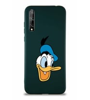 Huawei P Smart S Soft Premier Kapak Donald Duck-A Tasarımlı Silikon Kılıf - Yeşil (Şeffaf)