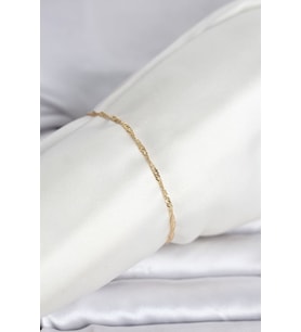 CM 14K Gold Renk Ezme Burgu Zincir Model Kadın Bileklik - TJ-BB8280