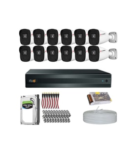 RİVO Dcam 12 Kameralı 40 Metre Gece Görüşlü Set 1TB 7/24 Hdd