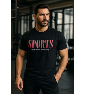Erkek Siyah Basic T-shirt Baskılı Slim Fit %100 Pamuk Tişört