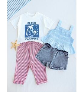 Civil Baby Chasin Waves Baskılı 6-18 Ay Tişört - Ekru