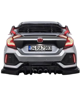 Honda Civic FC5 6 Parça Arka Flap 🚘  Dayanıklı Plastik, Sportif Tasarım, Kolay Montaj (Standart)