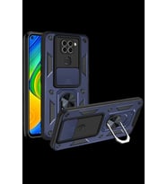 Xiaomi Redmi Note 9 4G Uyumlu Kılıf Pars Lens Yüzüklü Silikon - Lacivert