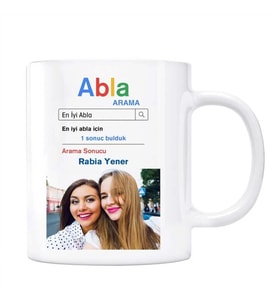 Fotoğraflı Abla Google Arama Motoru Kupa Bardak